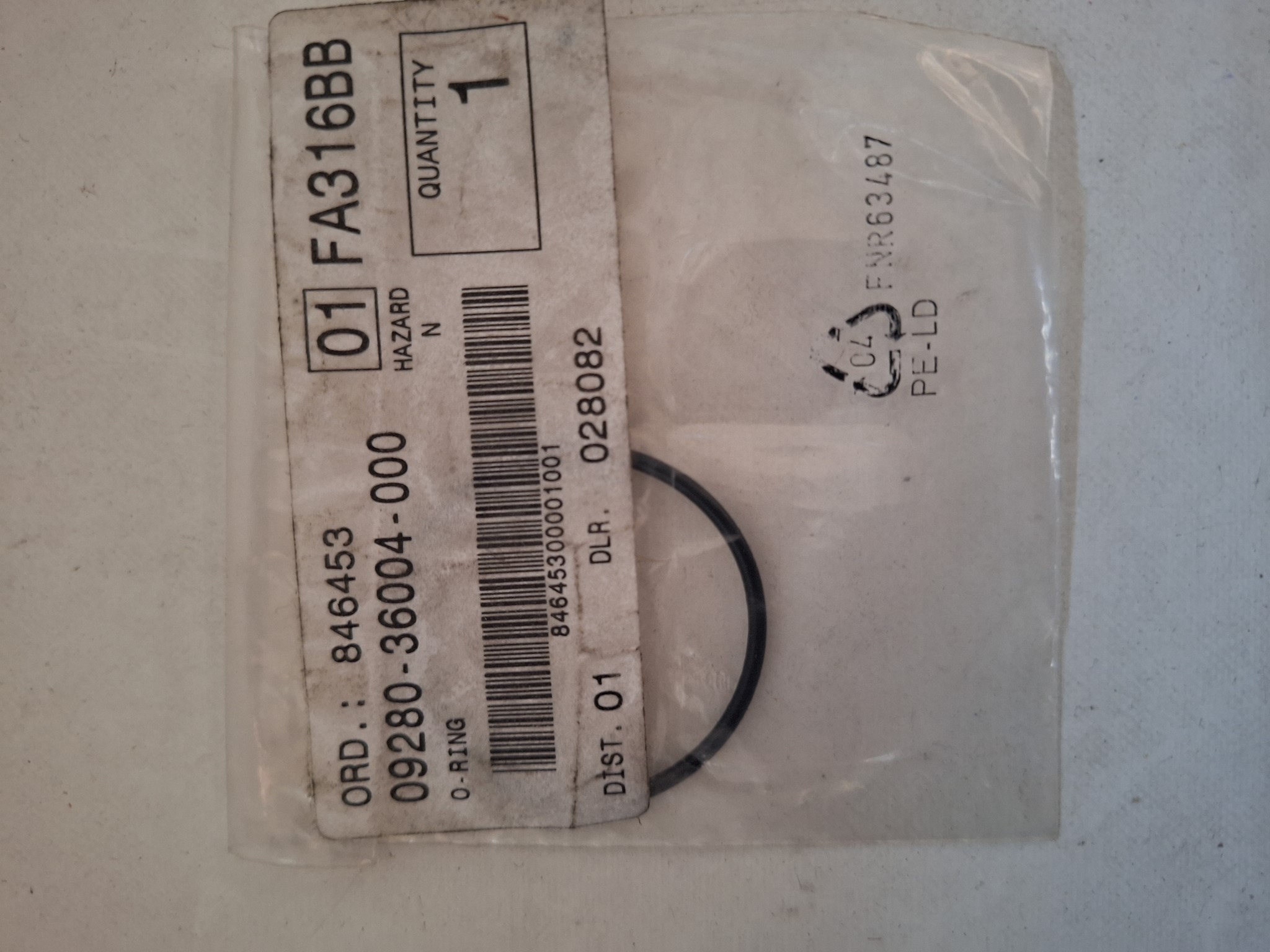 Picture of SUZUKI  ORING  09280-36004